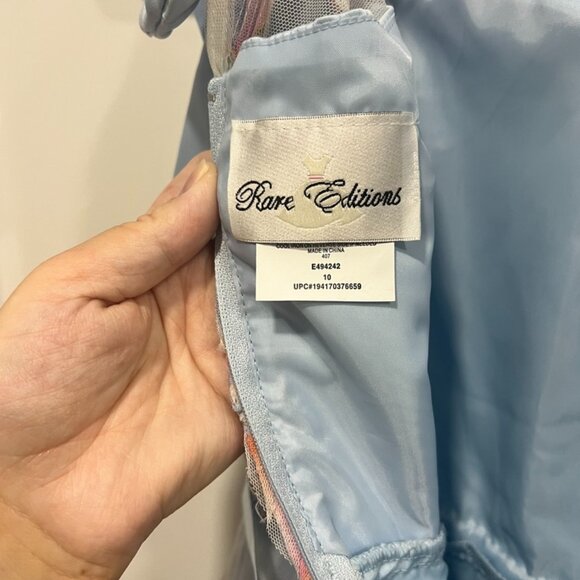 Girl Blue Floral Formal Dress - Size 10 - Picture 4 of 4